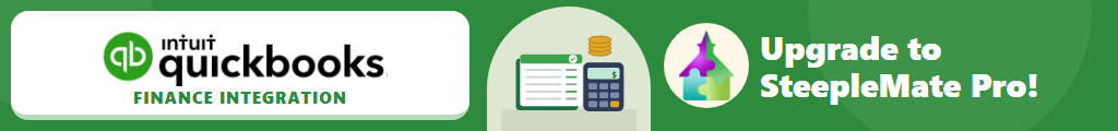 SteepleMate can automatically post your online and in-person offering data to QuickBooks Online.  PLUS, get a whole year of QuickBooks Online Advanced for just $160/year! That's over $2600/year in savings!